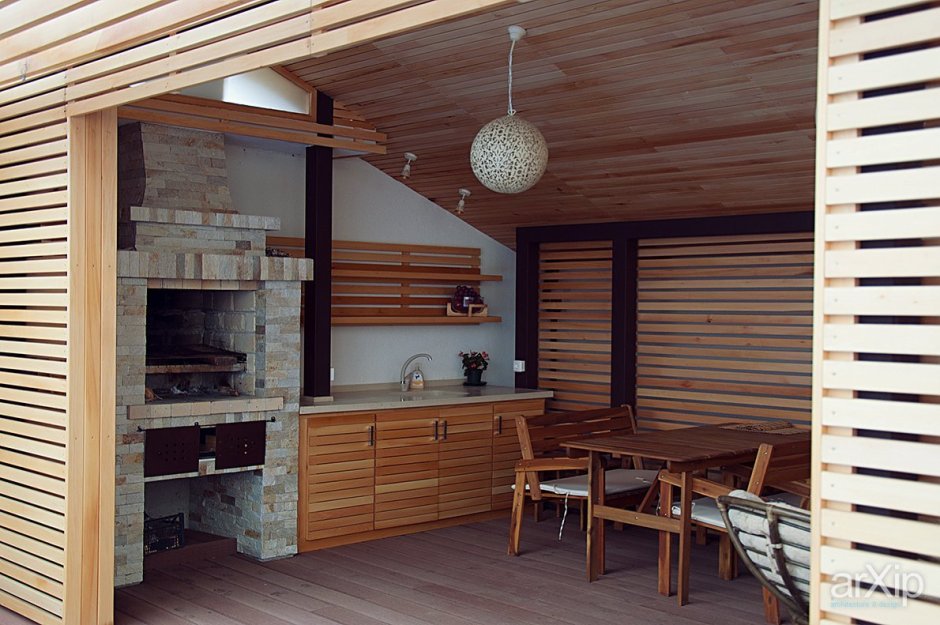 Внутренний интерьер беседки