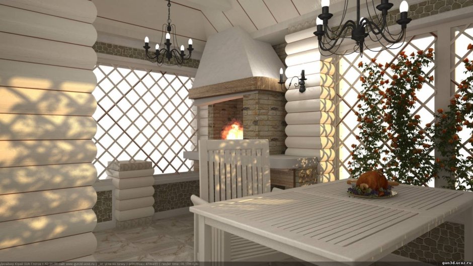 Внутренняя отделка зимней беседки