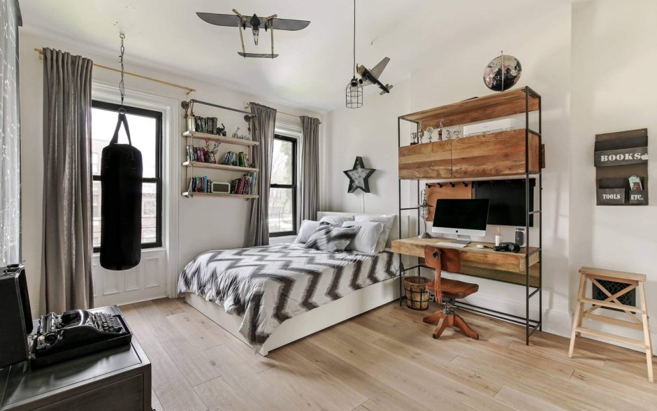 Сканди лофт в интерьере детской