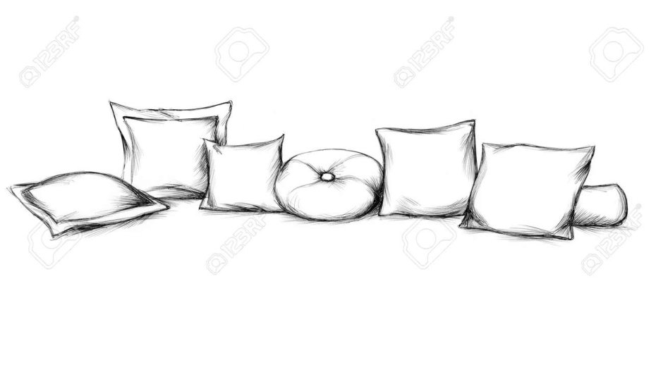 Технический рисунок диванной подушки