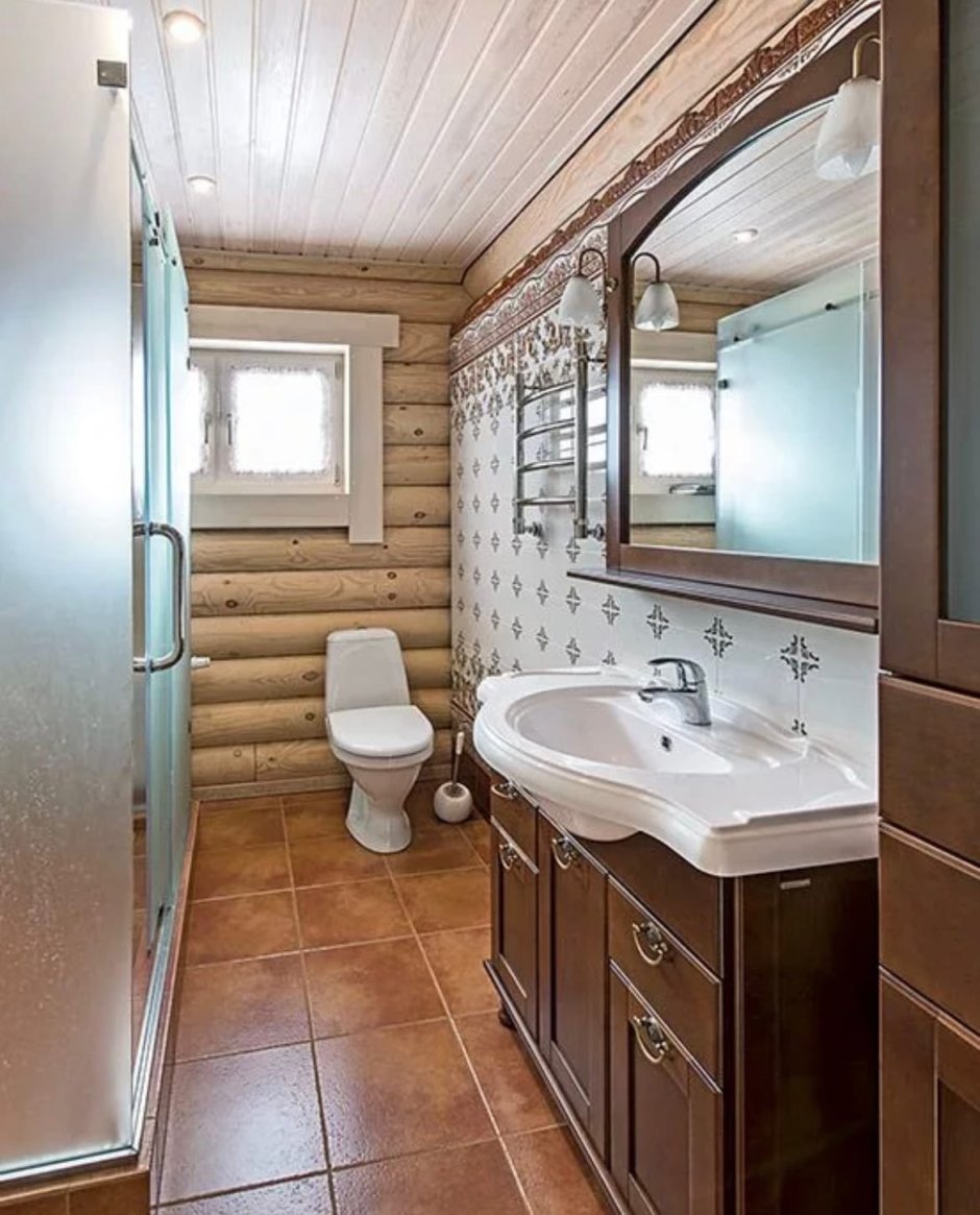 Плитка в ванную в деревянном доме