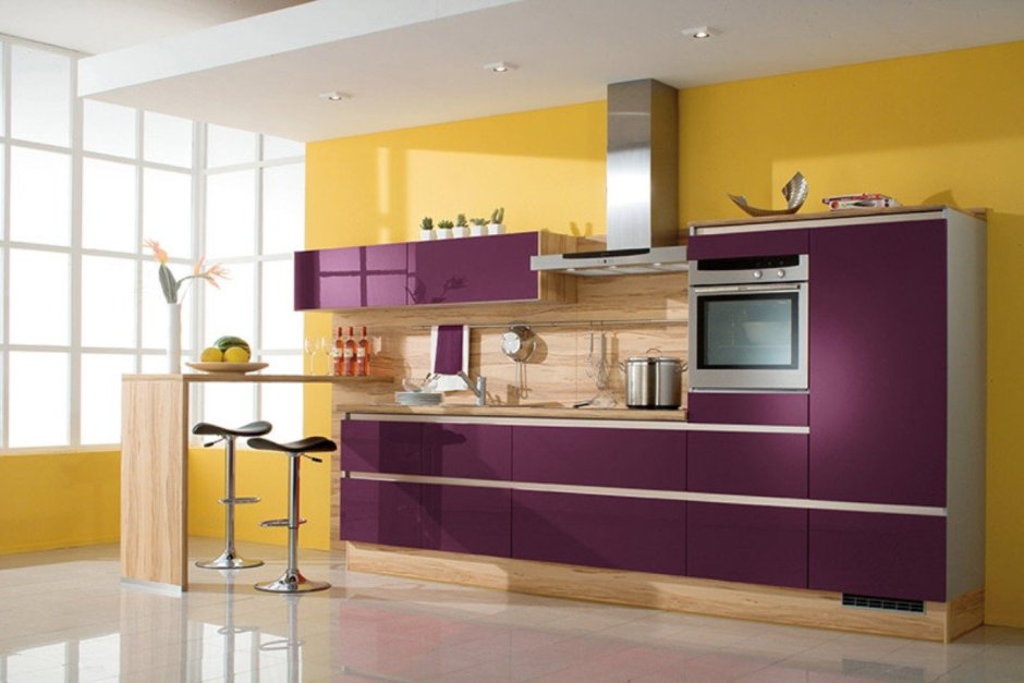 Двухцветные фасады для кухни