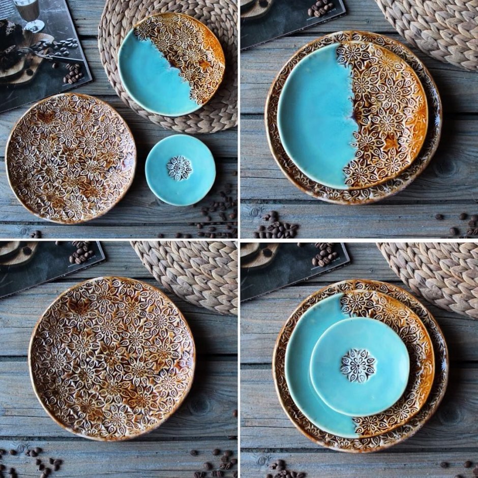 Необычные тарелки из глины