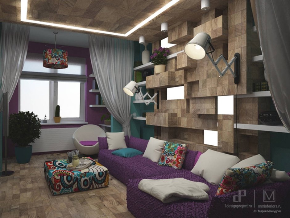Интерьер однушки для семьи