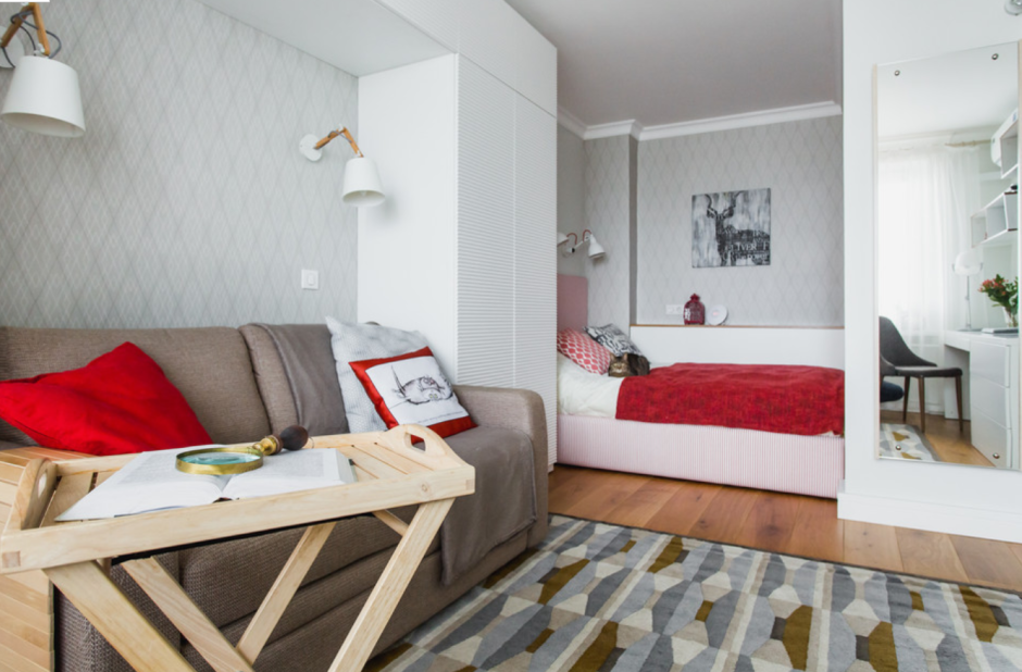 Интерьер однушки для семьи с ребенком