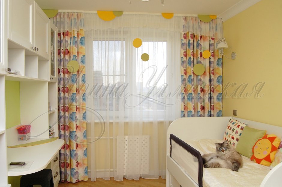 Шторы и тюль в детскую комнату для разнополых деток