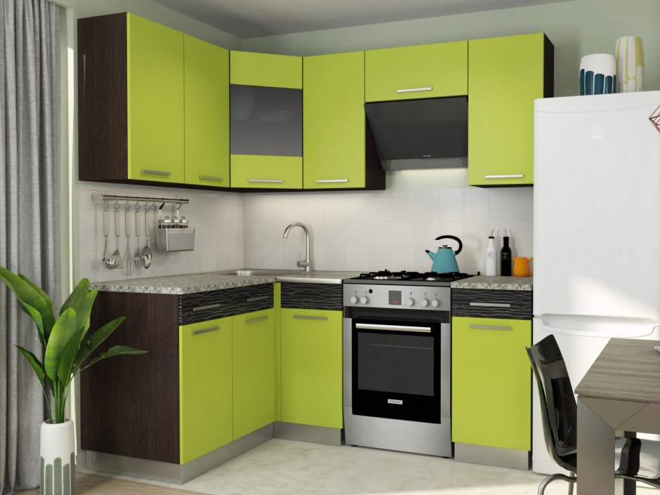 Кухонный гарнитур с радиусными фасадами
