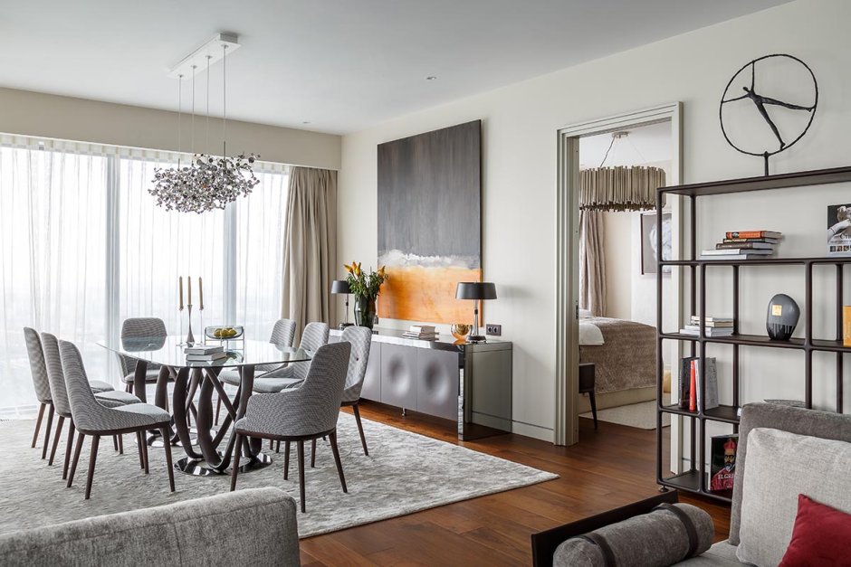 Синяя кровать в американском стиле