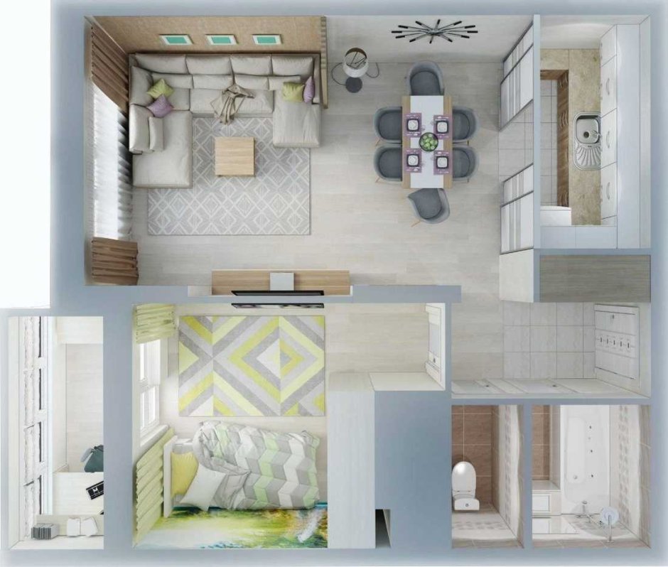 Перепланировка однушки 40кв