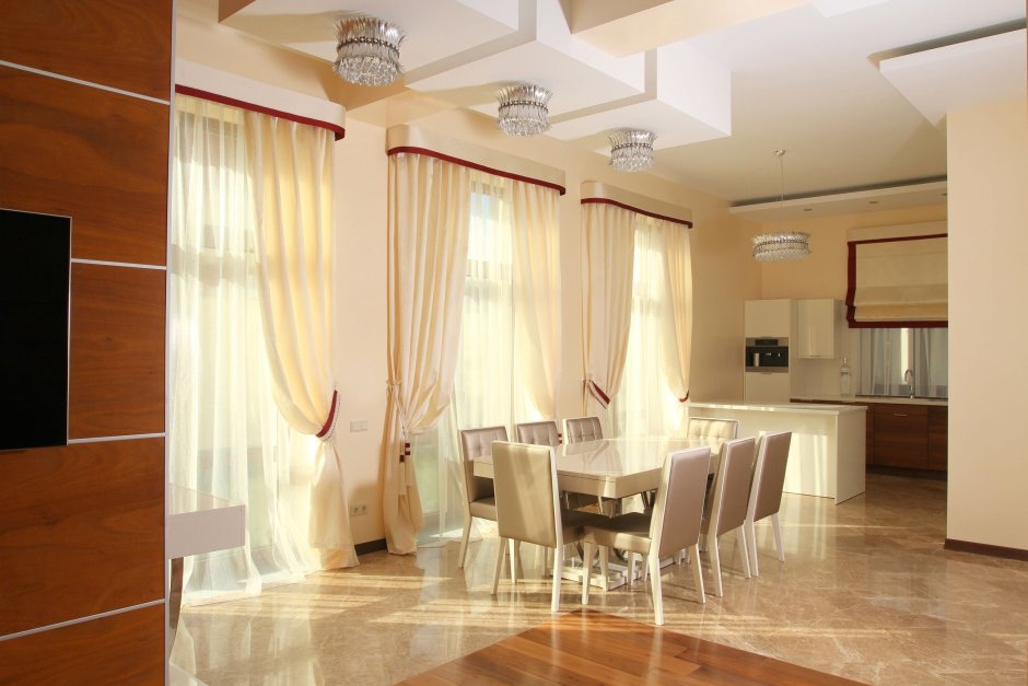 Шторы в кухню-гостиную