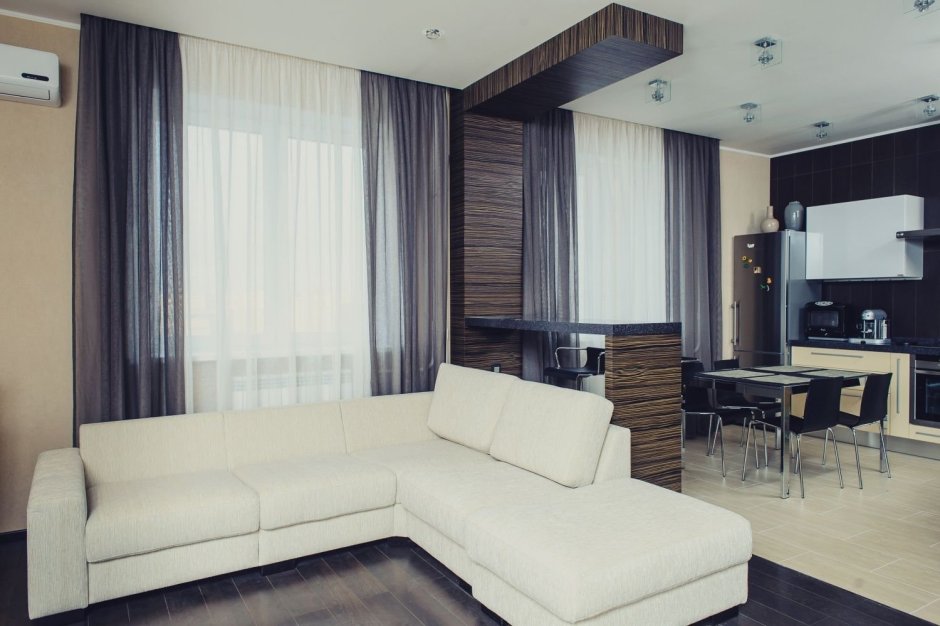 Шторы в кухню-гостиную