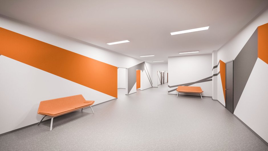Дизайн коридора в школе