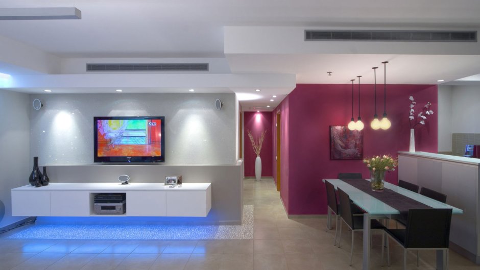 Освещение в зонированной комнате