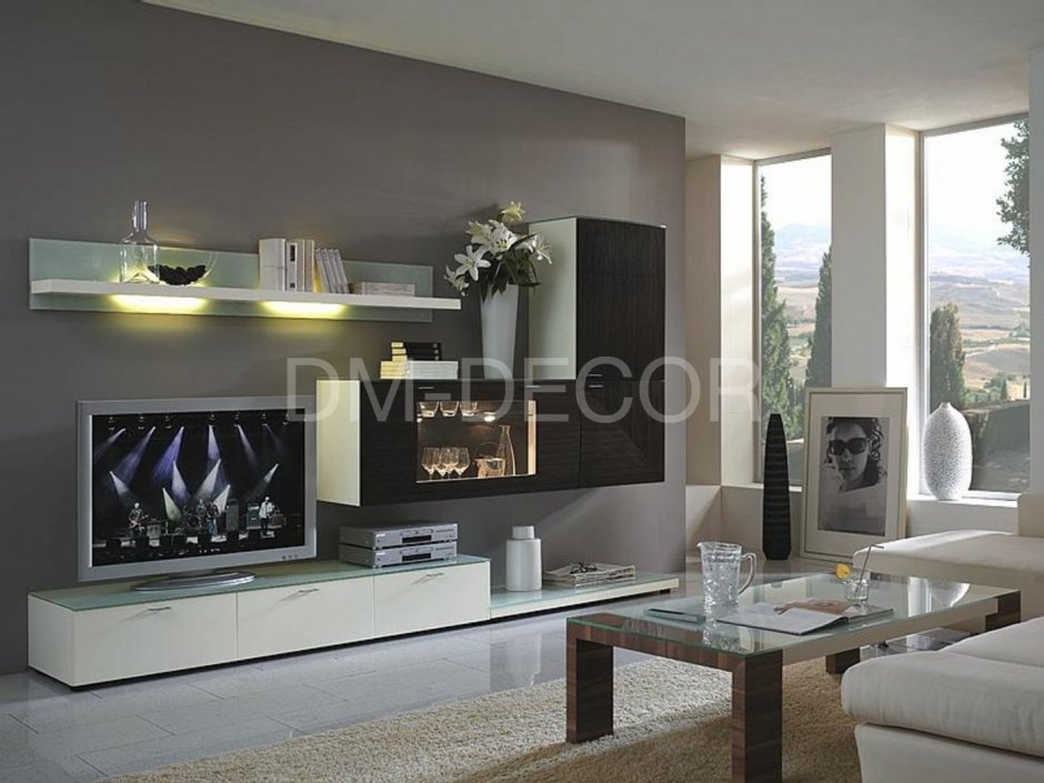 Стенка в зал в современном стиле