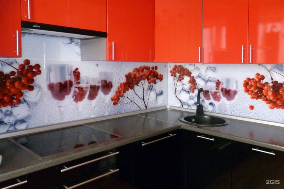 Стеновые панели для красной кухни фартук