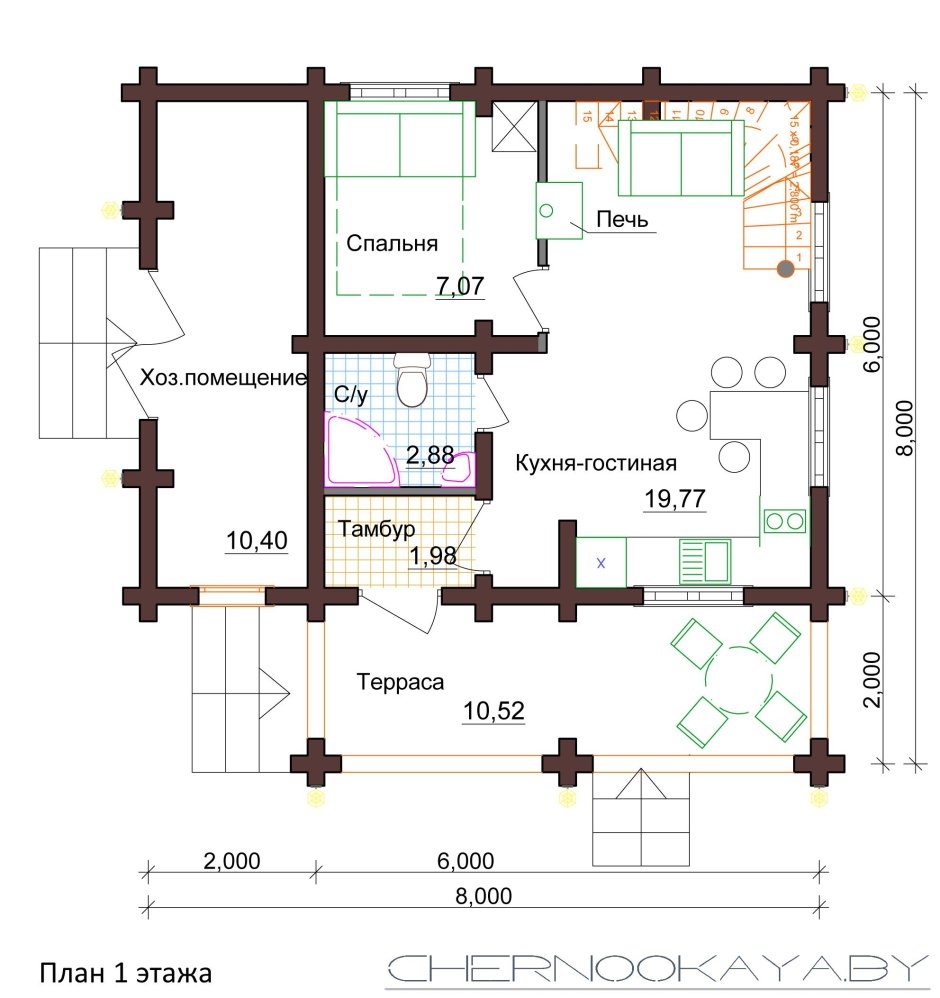 План деревянного дома