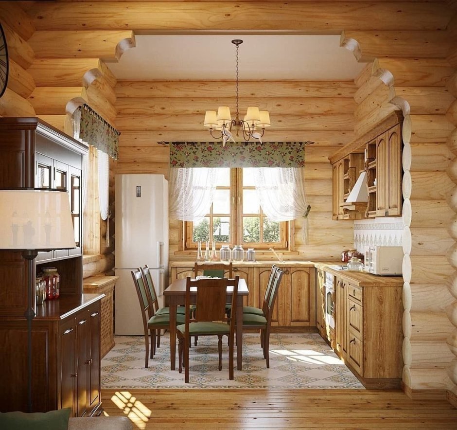 Кухня в деревянном доме