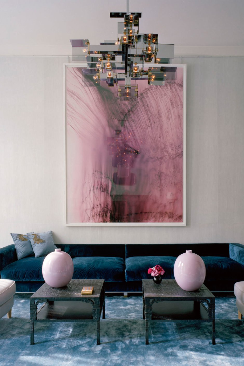 Пудровый и голубой в интерьере