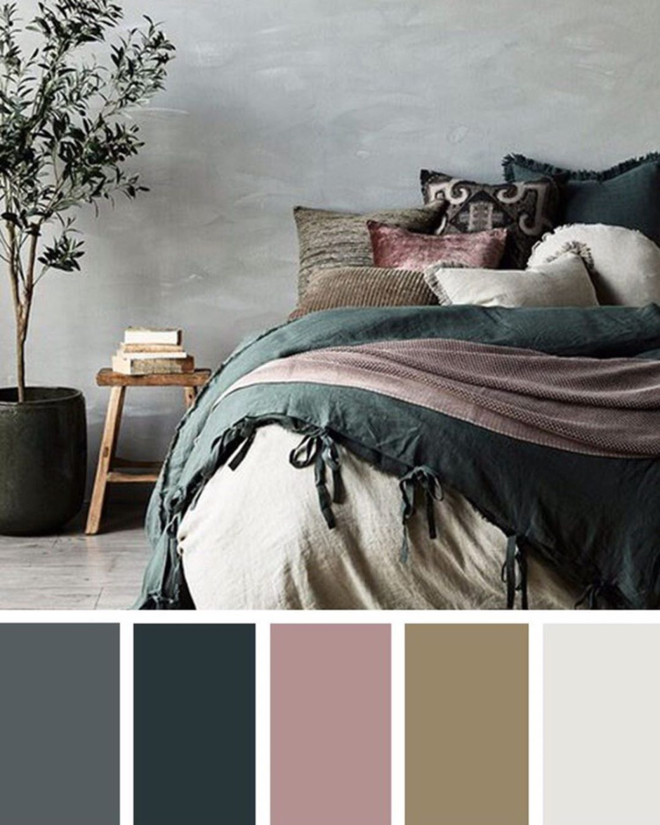 Сочетание серого и изумрудного в интерьере палитра