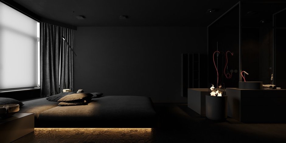 Комната тотал Блэк с подсветкой
