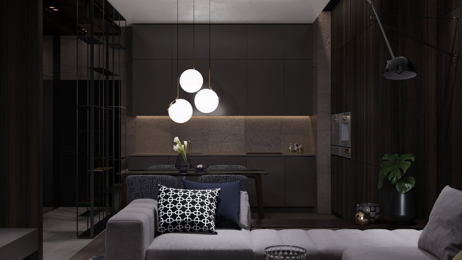 Темный интерьер Минимализм