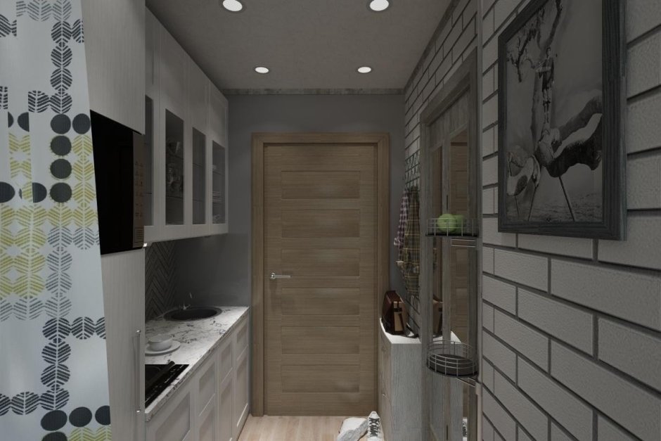 Кухня-прихожая планировка