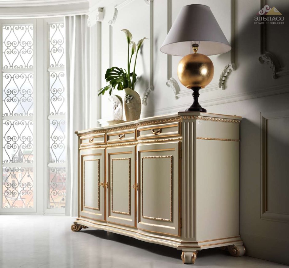 Комод слоновая кость с золотом фабрики Bordignon Sideboards