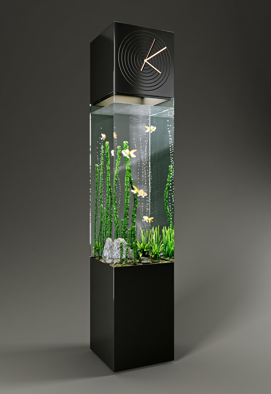 Угловой вертикальный аквариум