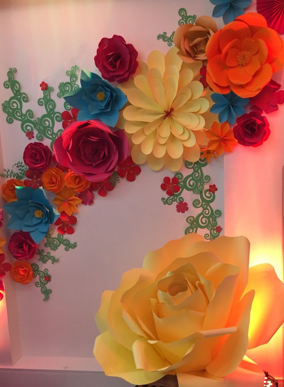 Бумажные цветы для декора