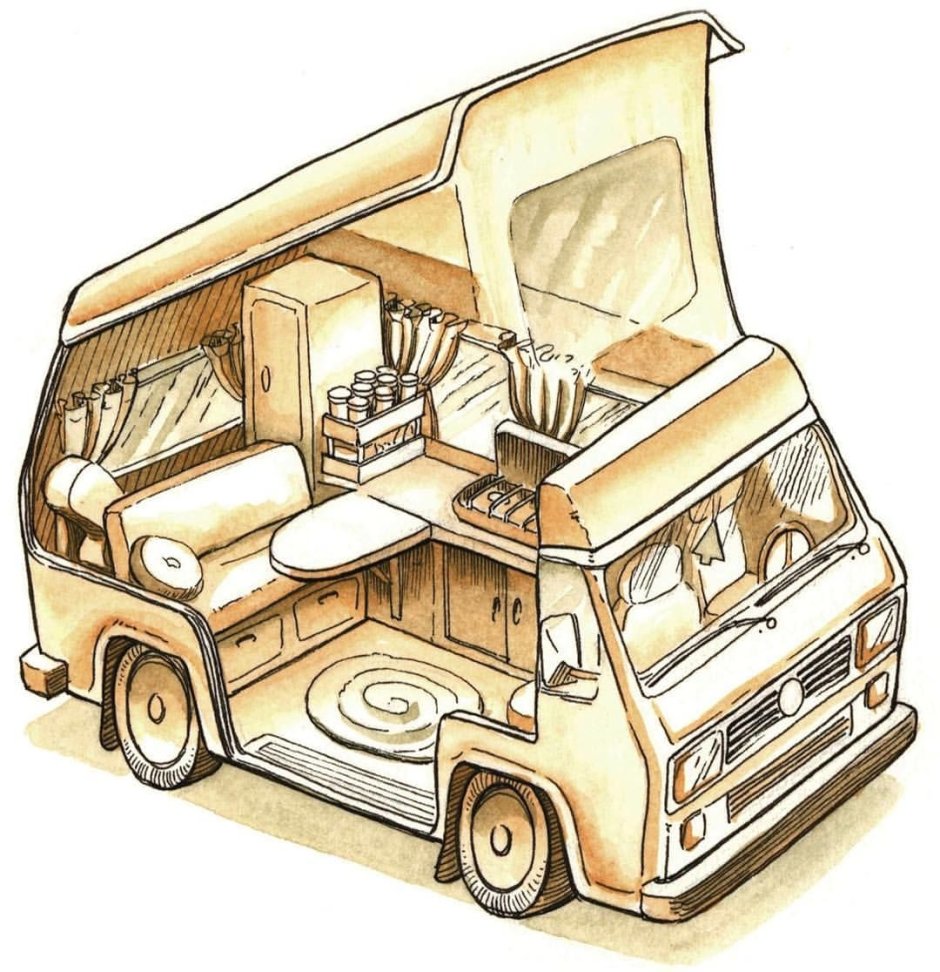 Volkswagen Camper van чертежи
