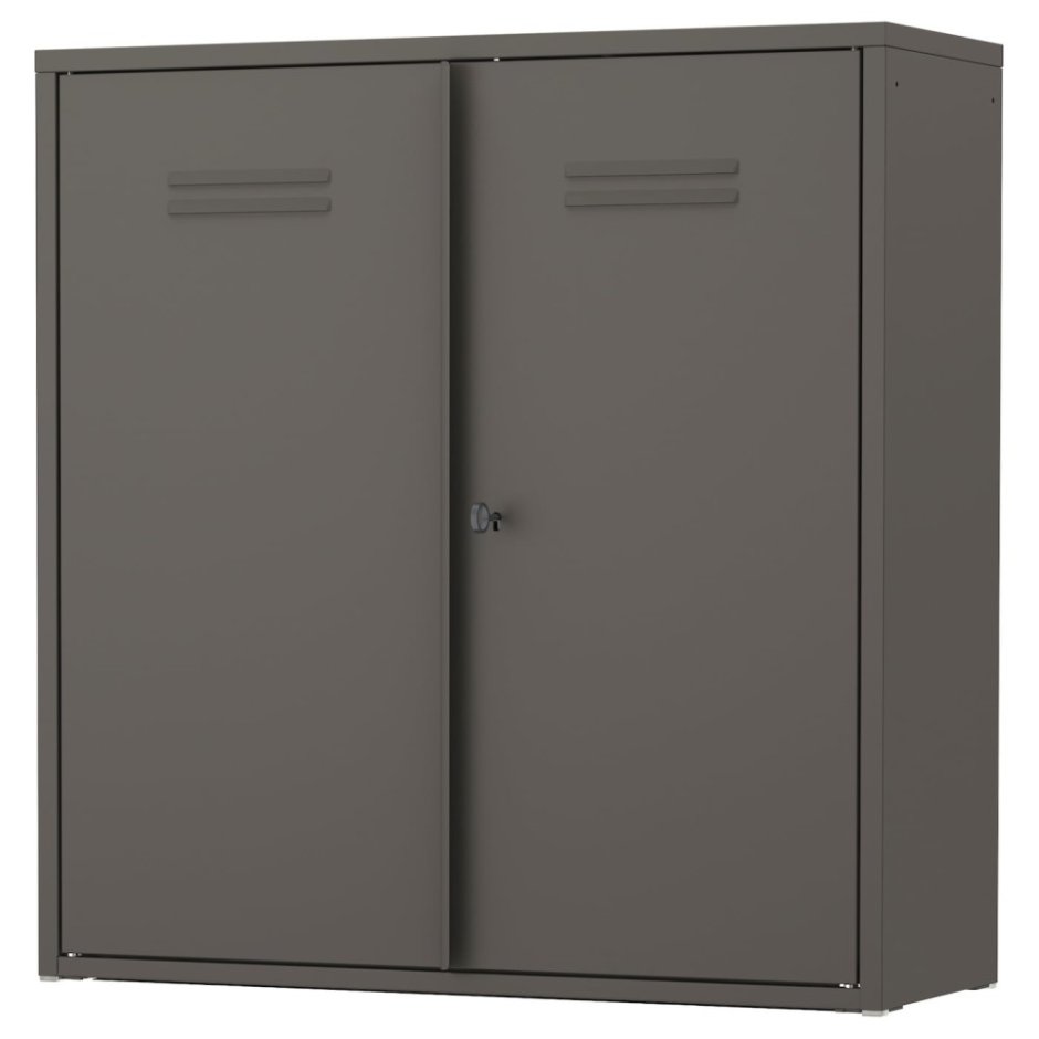 Ивар - шкаф с дверями, серый сетка, 80x83 см
