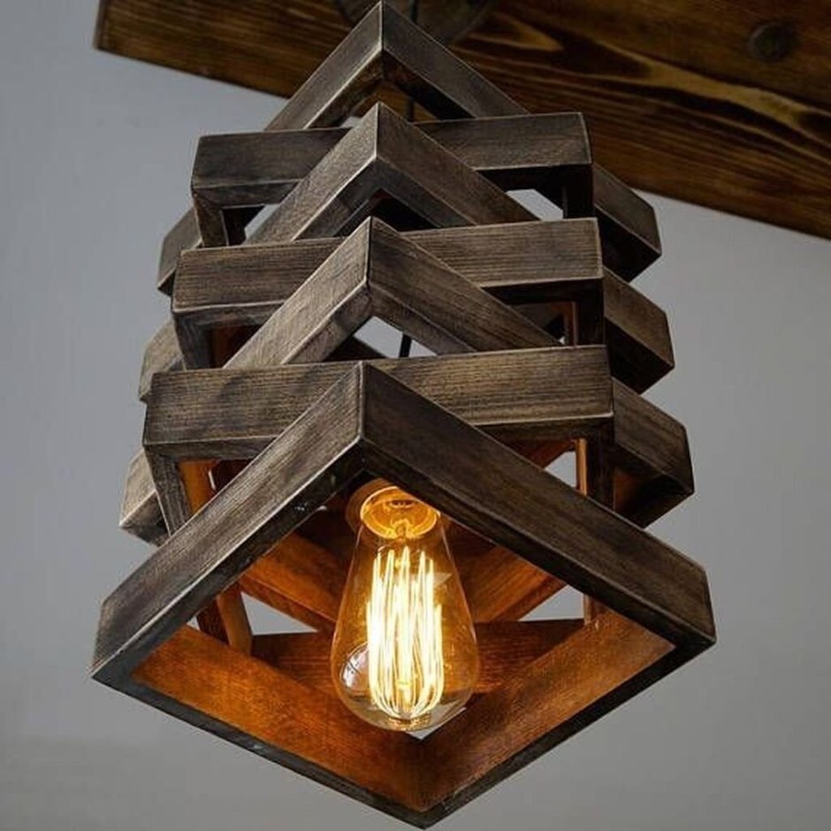 Декоративные светильники люстры из дерева