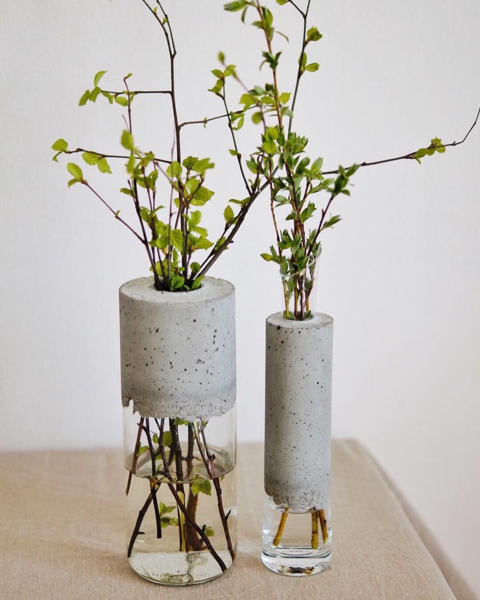 Дизайнерские вазы бетонные
