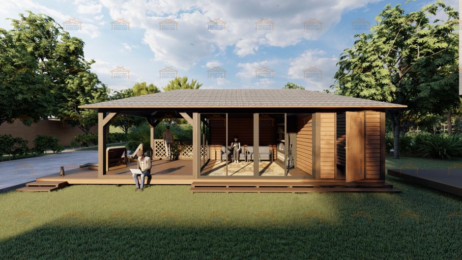 Застекленные беседки с хозблоком для Саксония