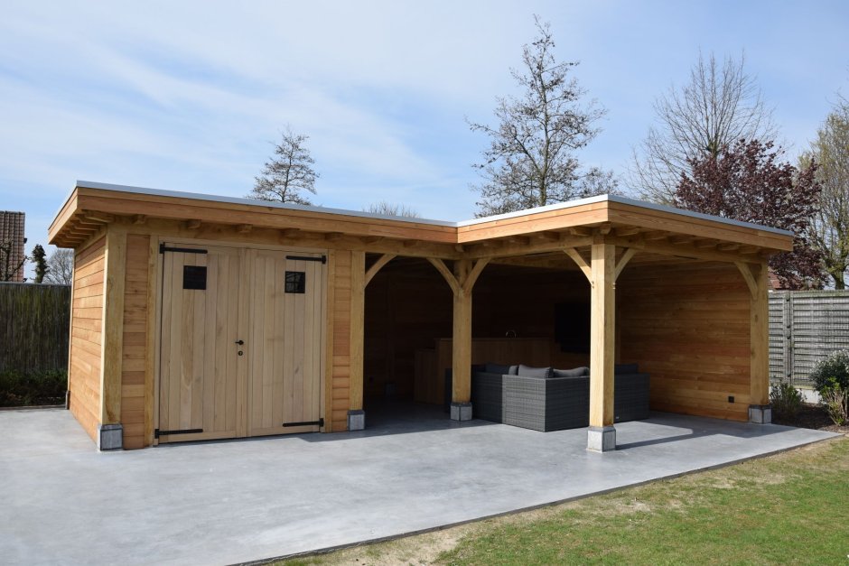 Беседка в стиле лофт с мангальной зоной