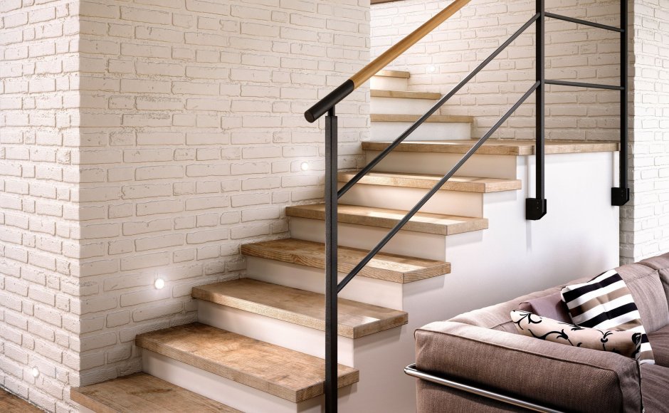 Керамическая плитка ступени лестница на второй этаж