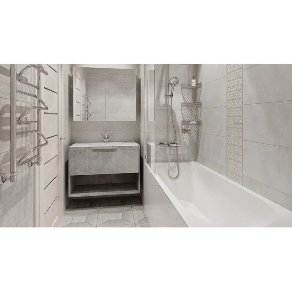 Ванная комната в серых тонах