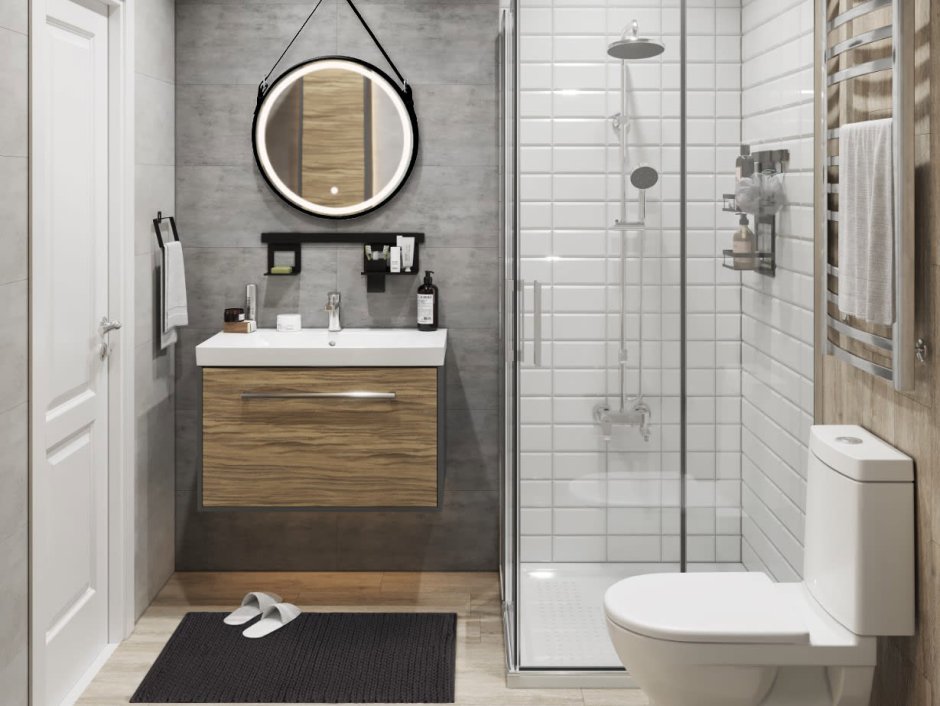 Кафельная стена в ванной