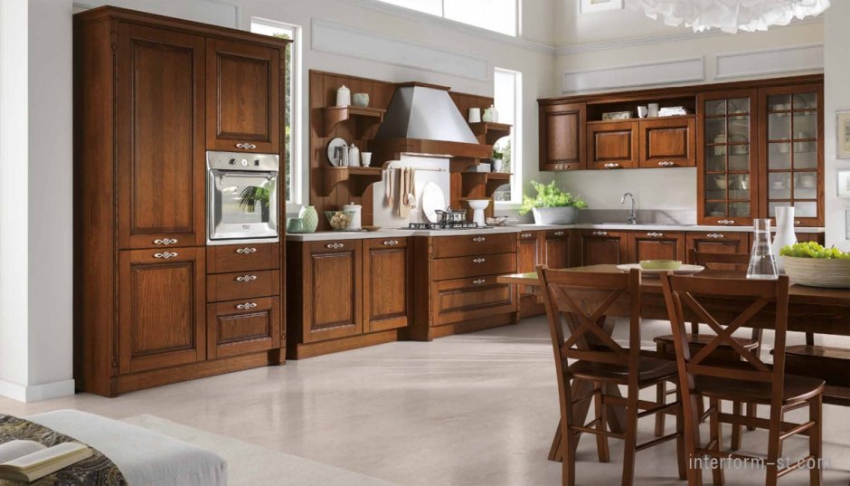 Кухня из массива в современном стиле