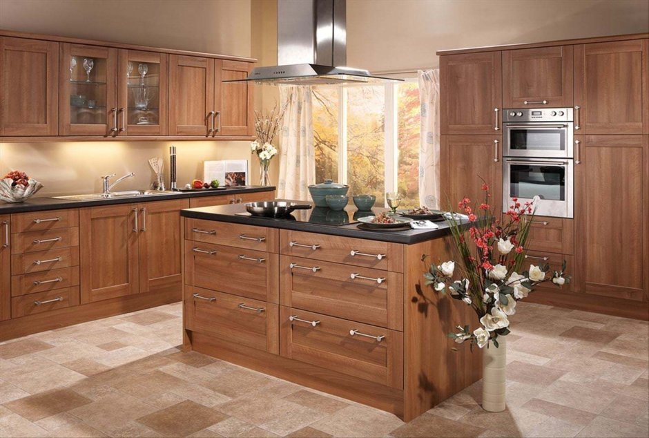 Кухня орехового цвета