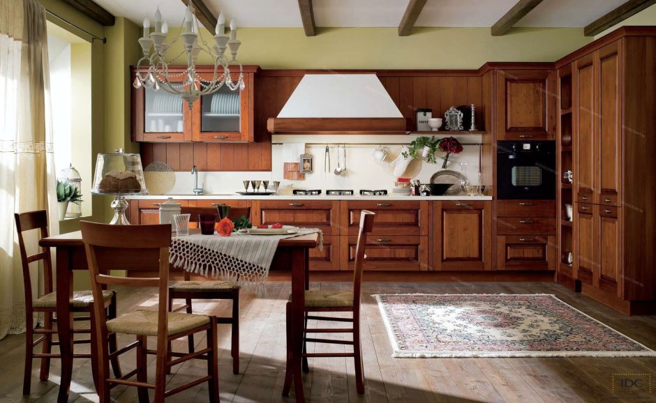 Кухня итальянский орех в интерьере