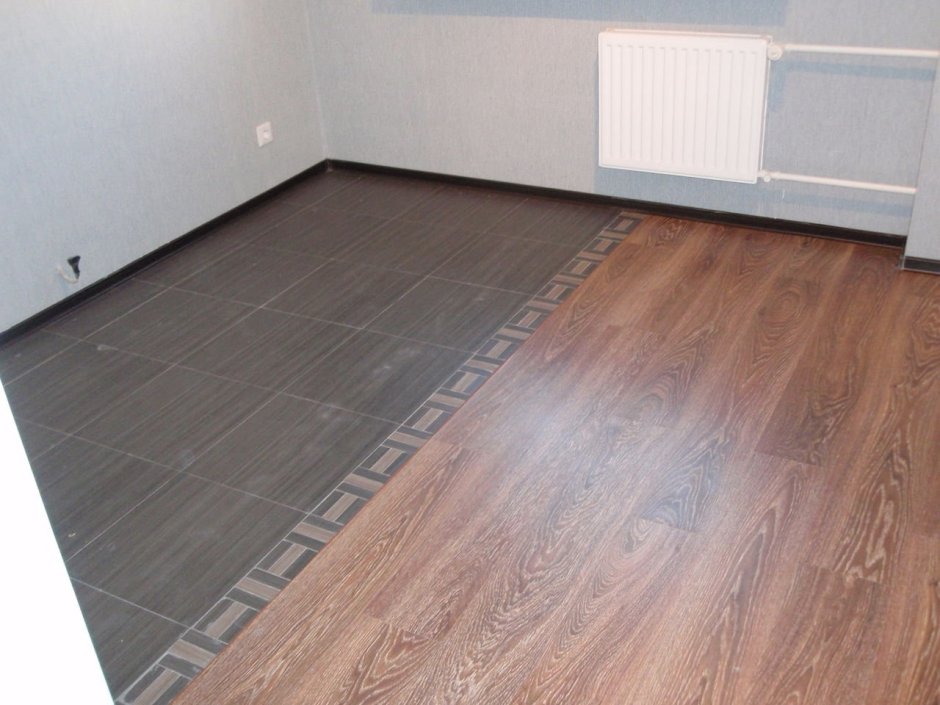 Комбинированные полы плитка и ламинат