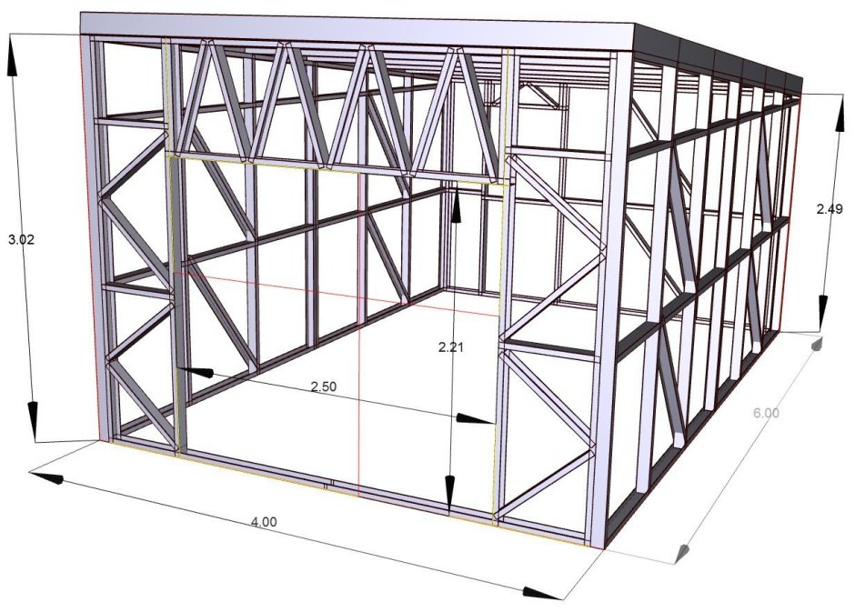 Металлический каркас для гаража