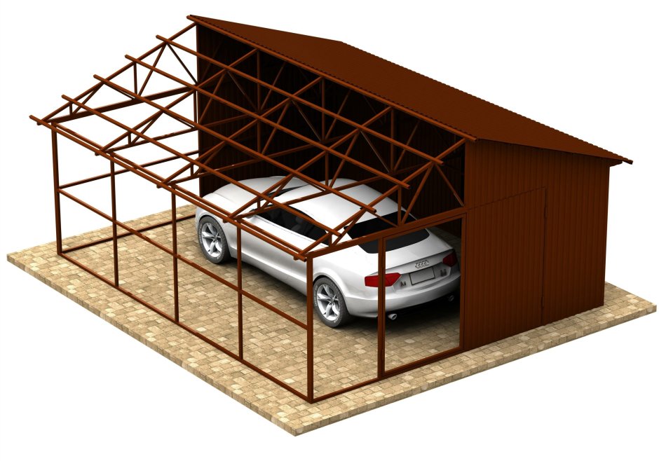 Сарай из профиля для гипсокартона