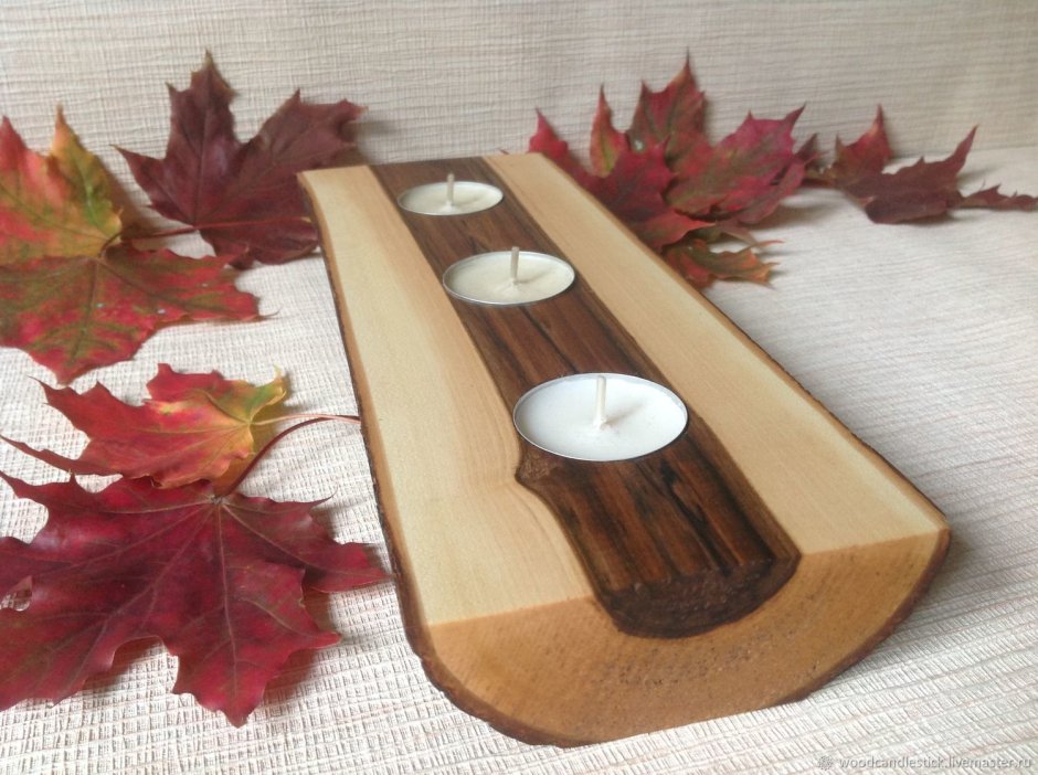 Подсвечник из доски