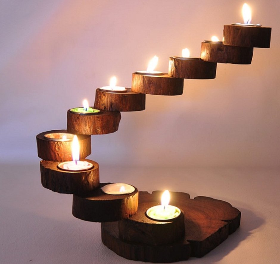 Подсвечник деревянный