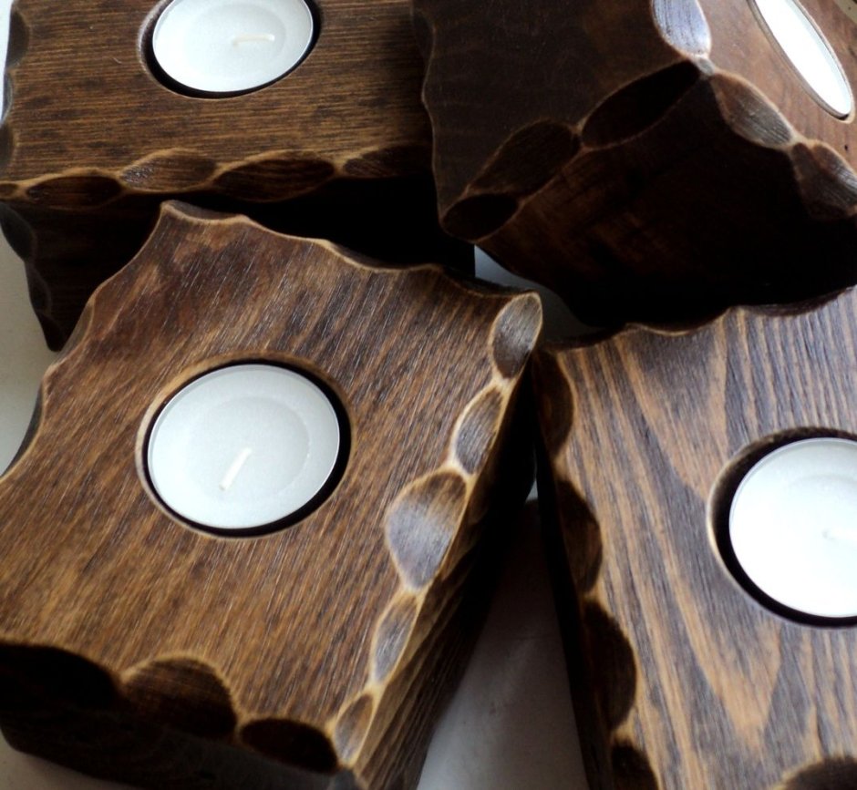Подсвечники из дерева эксклюзив