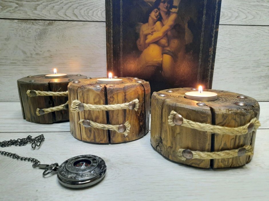 Комплект деревянных подсвечников Mr.Murca