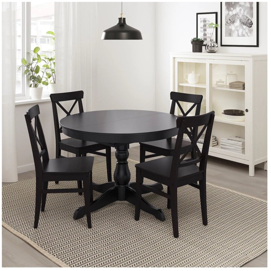 Ingatorp ИНГАТОРП раздвижной стол, белый 110/155 см