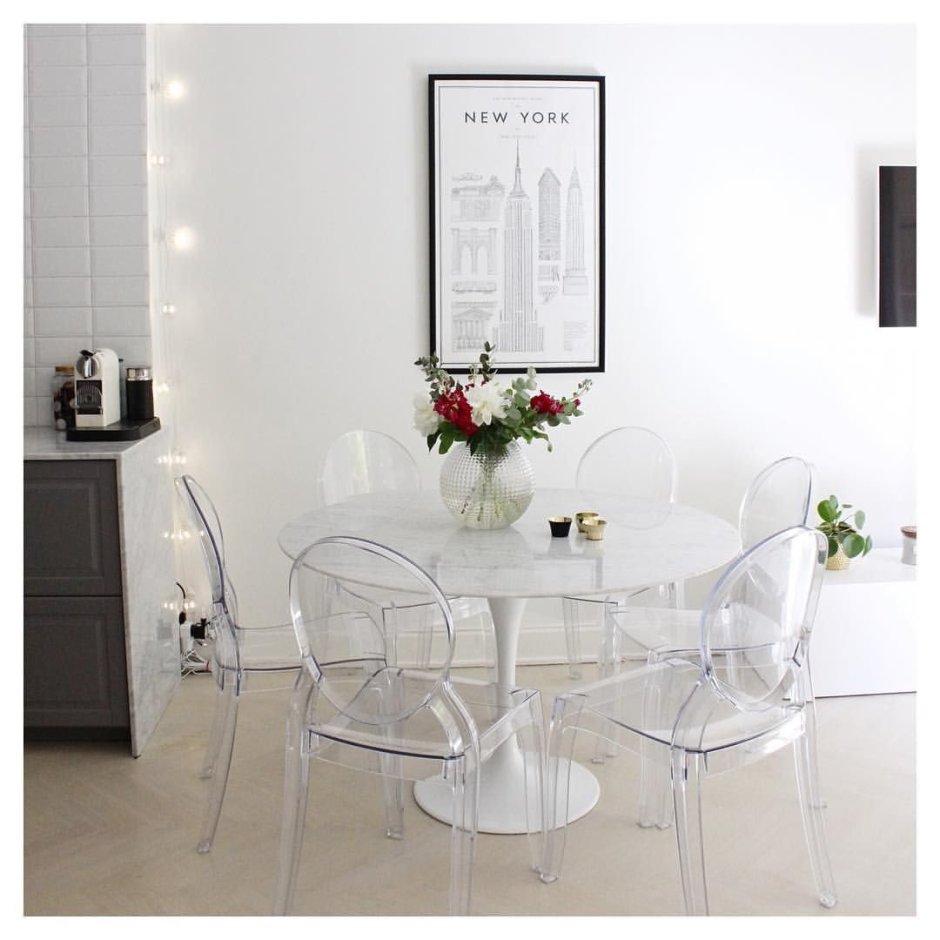 Прозрачные стулья для кухни икеа